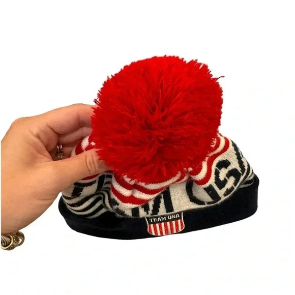 Vintage Team USA Beanie Hat, America Black winter snow skiing snowboarding - Picture 3 of 4